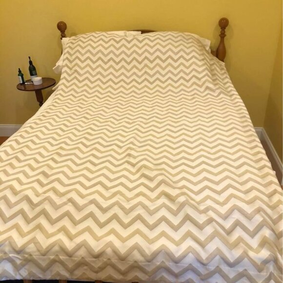 2 High End Custom Luxury Chevron 50W x 84L Cream Blackout Curtains - Picture 3 of 8